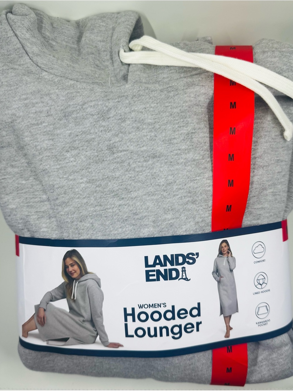 Lands' End Gray Hooded Lounger Pajama